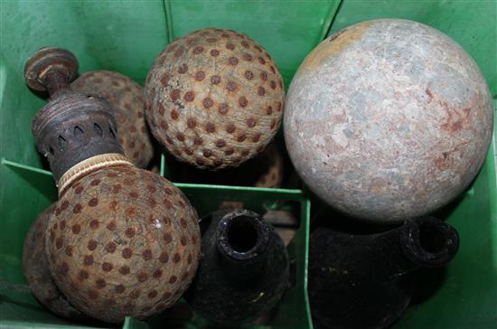 Marble lamp, balls etc